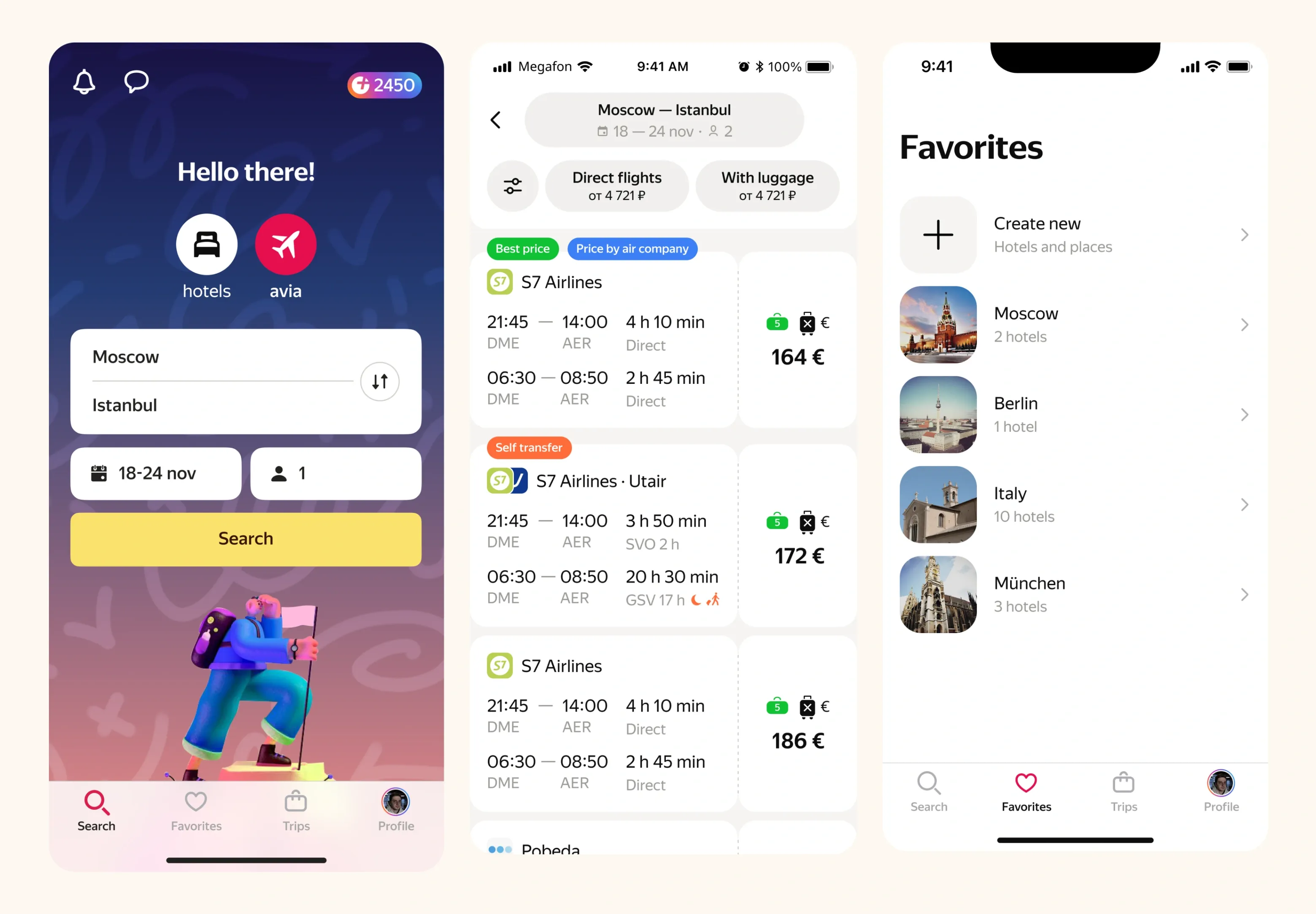 For the app launch, we rethought every stage of the user journey, focusing on key metrics as well as user convenience.

As a result, we managed to make the service’s main scenarios more user-friendly, which directly impacted the metrics—they increased significantly compared to the web version of the service.

The approach to style also changed: we made it more dynamic and incorporated brand elements (more on this below).